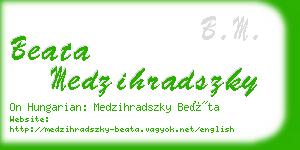 beata medzihradszky business card